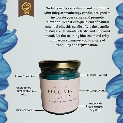 Scarlet Blinks Arabian Delight | Jasmine | Blue Mint Julep | Soy Wax Candles | Aroma Therapy Candles | Burning Time :-45 HRS Pack of 3