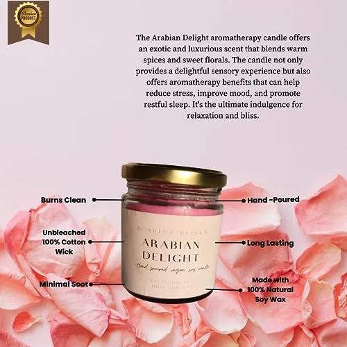 Scarlet Blinks Arabian Delight | Jasmine | Blue Mint Julep | Soy Wax Candles | Aroma Therapy Candles | Burning Time :-45 HRS Pack of 3