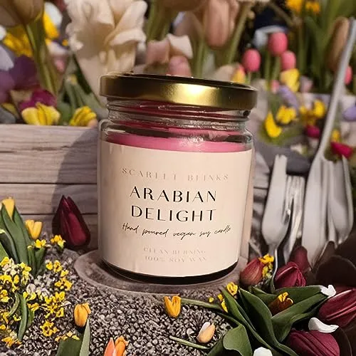 Scarlet Blinks Arabian Delight | Jasmine | Blue Mint Julep | Soy Wax Candles | Aroma Therapy Candles | Burning Time :-45 HRS Pack of 3