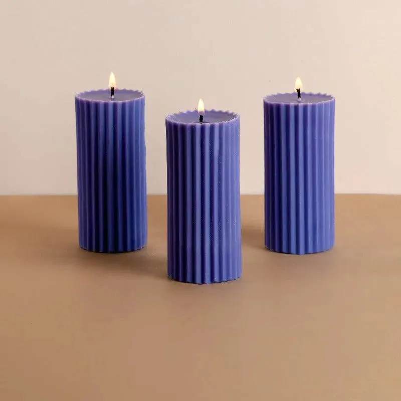 Scented Tall Pillar Candles | Multiple Fragrances | Set of 3 | 5 x 13 cm / 2 x 5.1 inches
