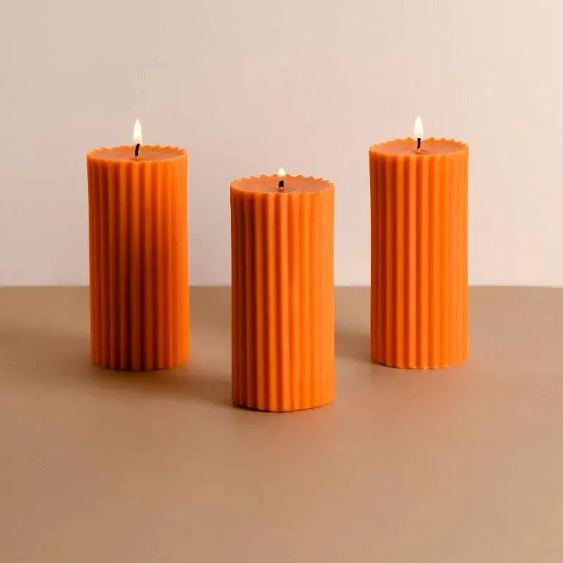 Scented Tall Pillar Candles | Multiple Fragrances | Set of 3 | 5 x 13 cm / 2 x 5.1 inches