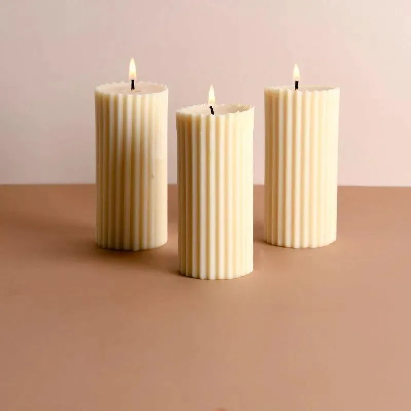Scented Tall Pillar Candles | Multiple Fragrances | Set of 3 | 5 x 13 cm / 2 x 5.1 inches