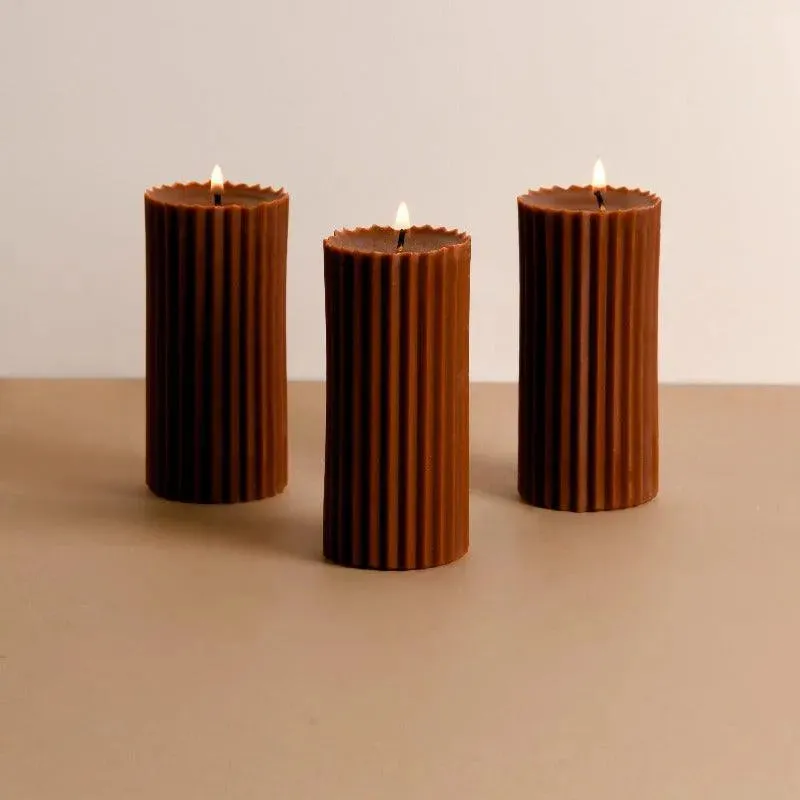 Scented Tall Pillar Candles | Multiple Fragrances | Set of 3 | 5 x 13 cm / 2 x 5.1 inches