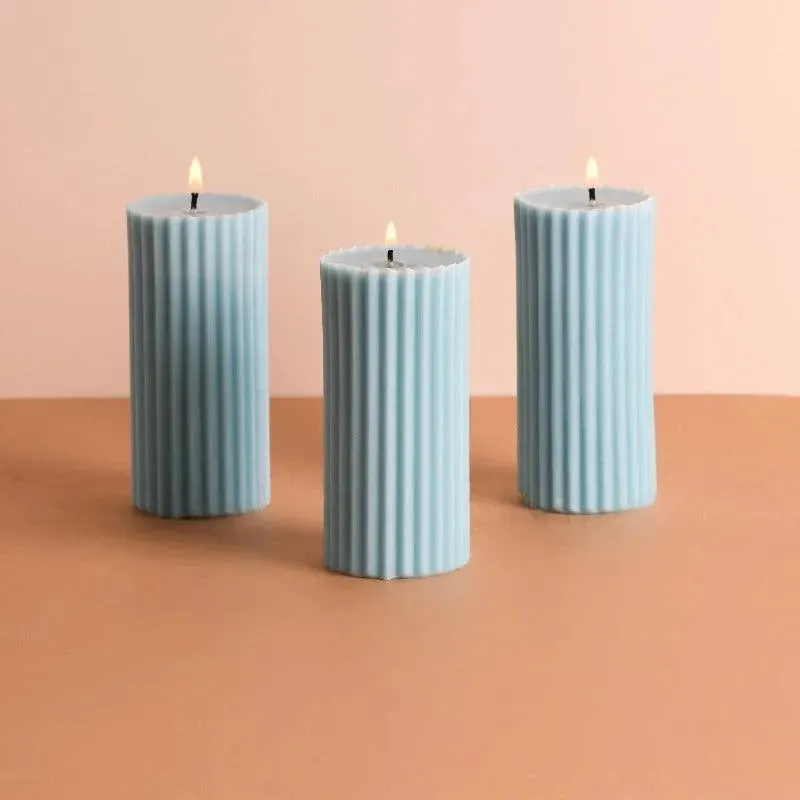 Scented Tall Pillar Candles | Multiple Fragrances | Set of 3 | 5 x 13 cm / 2 x 5.1 inches