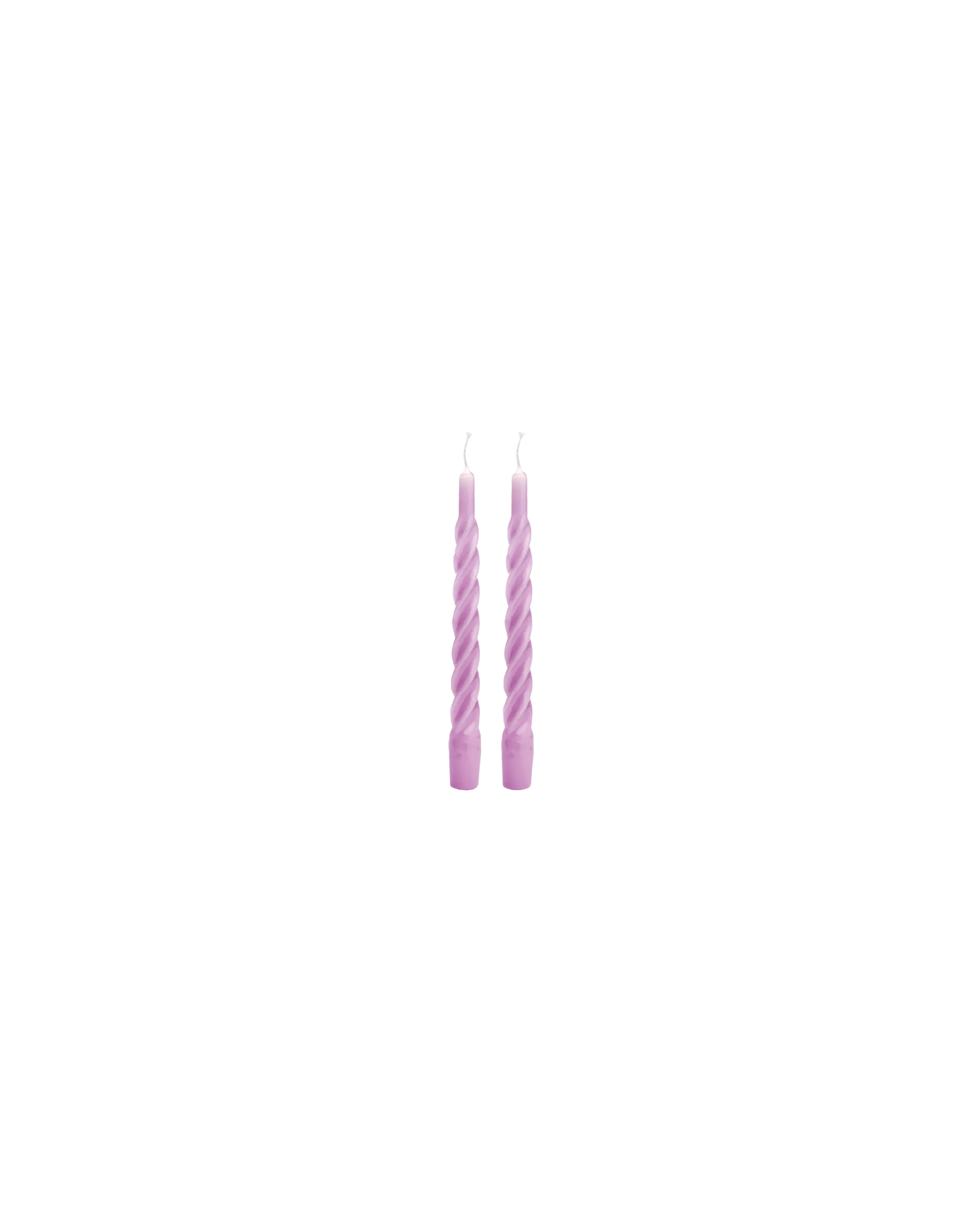 SET OF TWO TWISTED CANDLES LILAC
