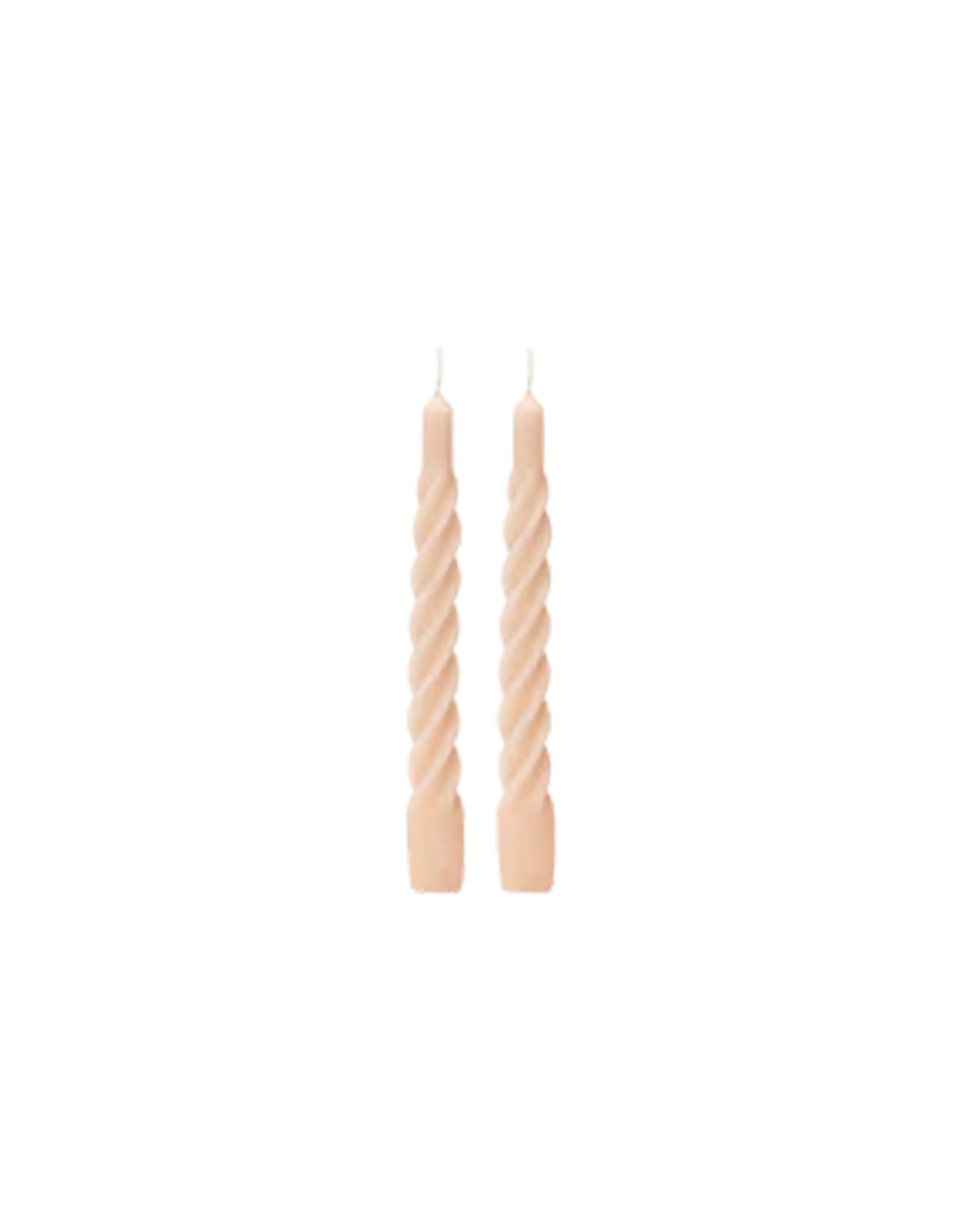 SET OF TWO TWISTED CANDLES NUDE