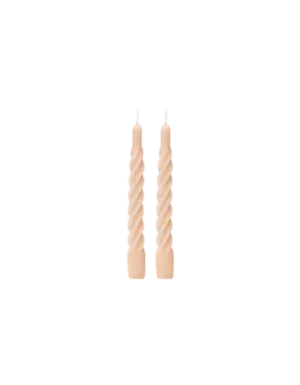 SET OF TWO TWISTED CANDLES NUDE