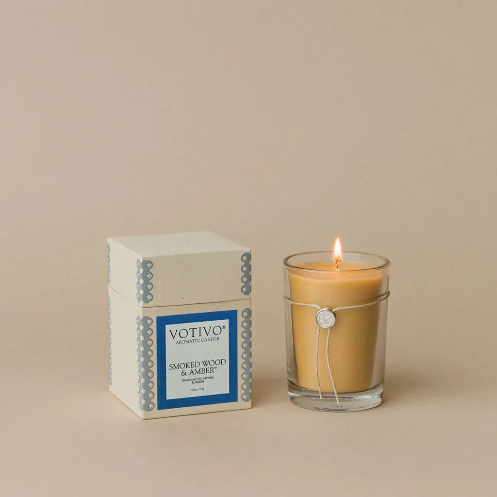 Smoked Wood & Amber Aromatic Candle