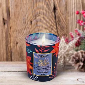 Soy Wax Scented Candle in Glass Jar for Home Fragrance and Home Decoration (40H Burn Time) (AXW2041-B)