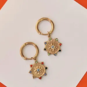 Sunburst Evil Eye Earrings