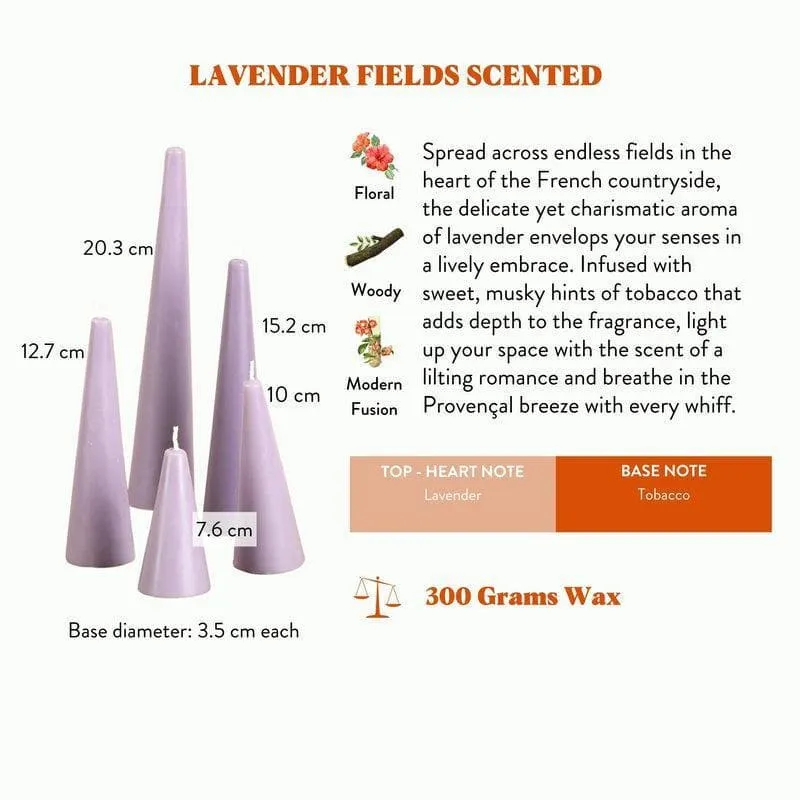 Sunshine Set of 5 Candles - Lavender Fields Scented