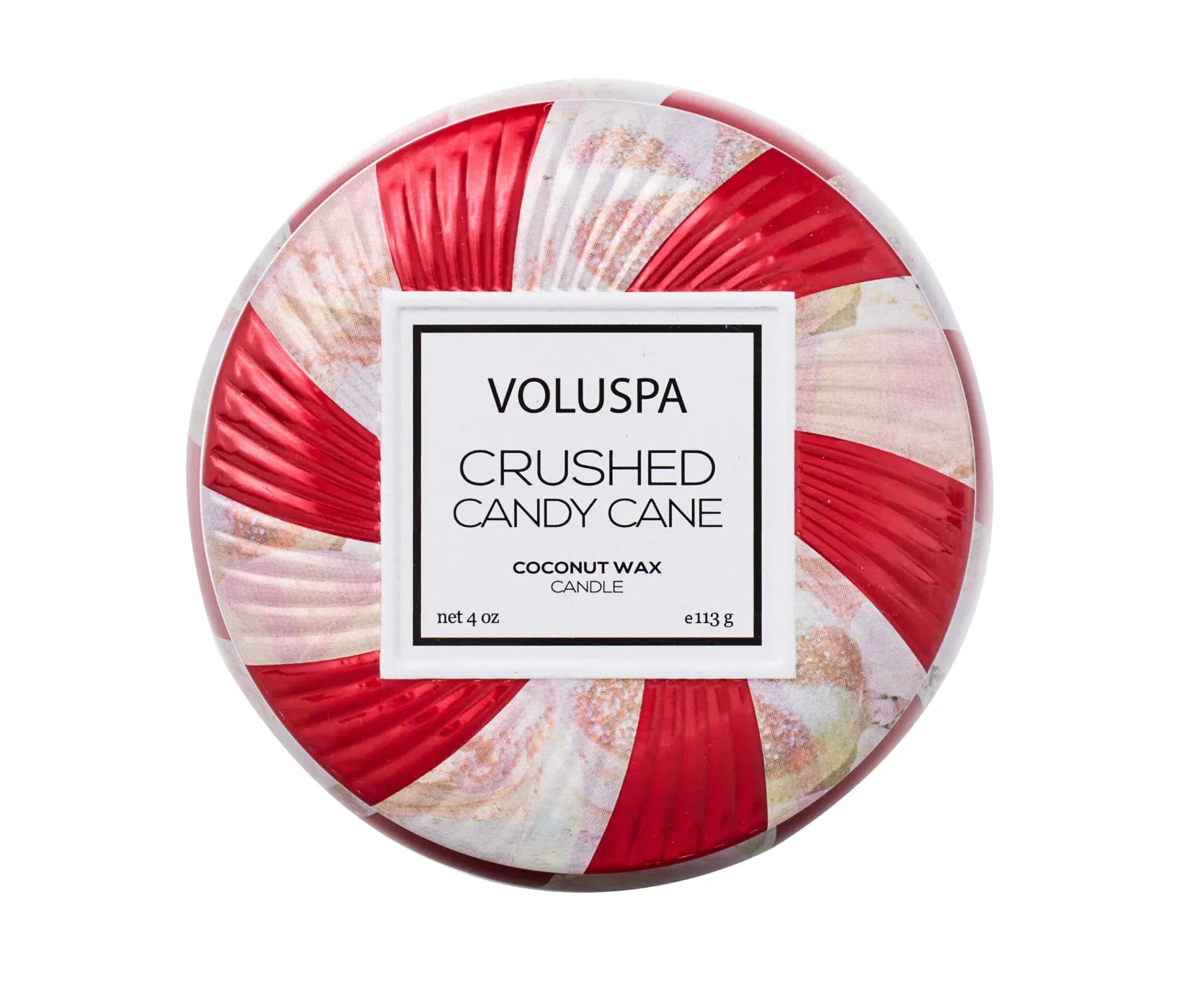 Voluspa Crushed Candy Cane Mini Tin Candle